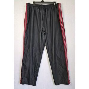 Russell Athletic Y2K Nylon Windbreaker Pants Black/Red‎ Ankle Zip Sz XXL